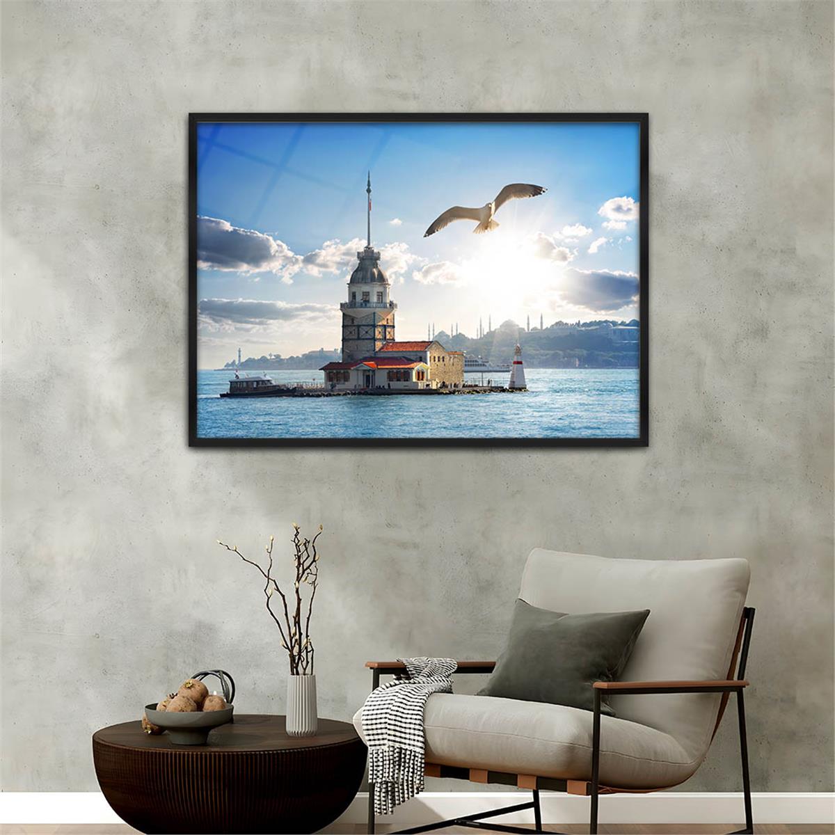 Aluminum-Framed Natured-Themed Tempered Glass Wall Art 001