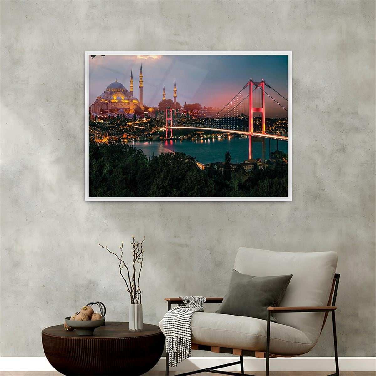 Tableau en verre à thème religieux avec cadre en aluminium  075