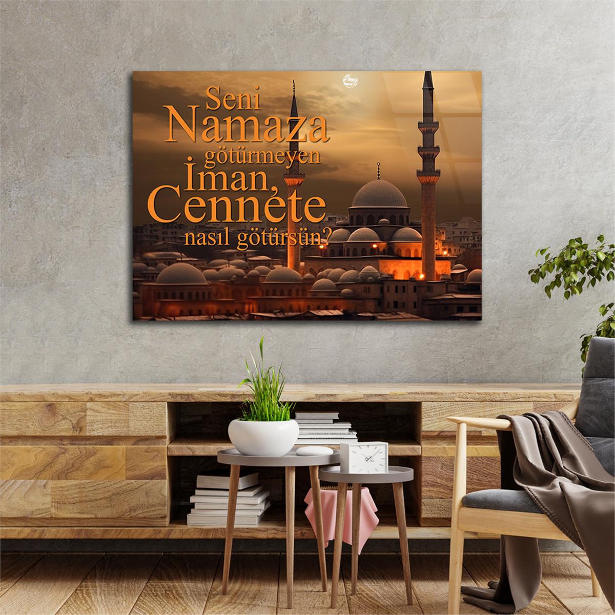 Yatay Dini Temalı Cam Tablo 219