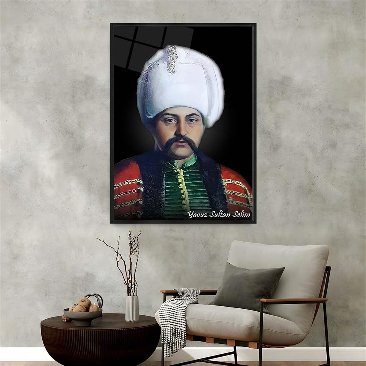 Aluminum-Framed National-Themed Tempered Glass Wall Art 054