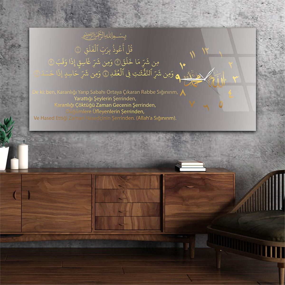 Side-Clock, Religious-Themed Horizontal Glass Wall Painting 015