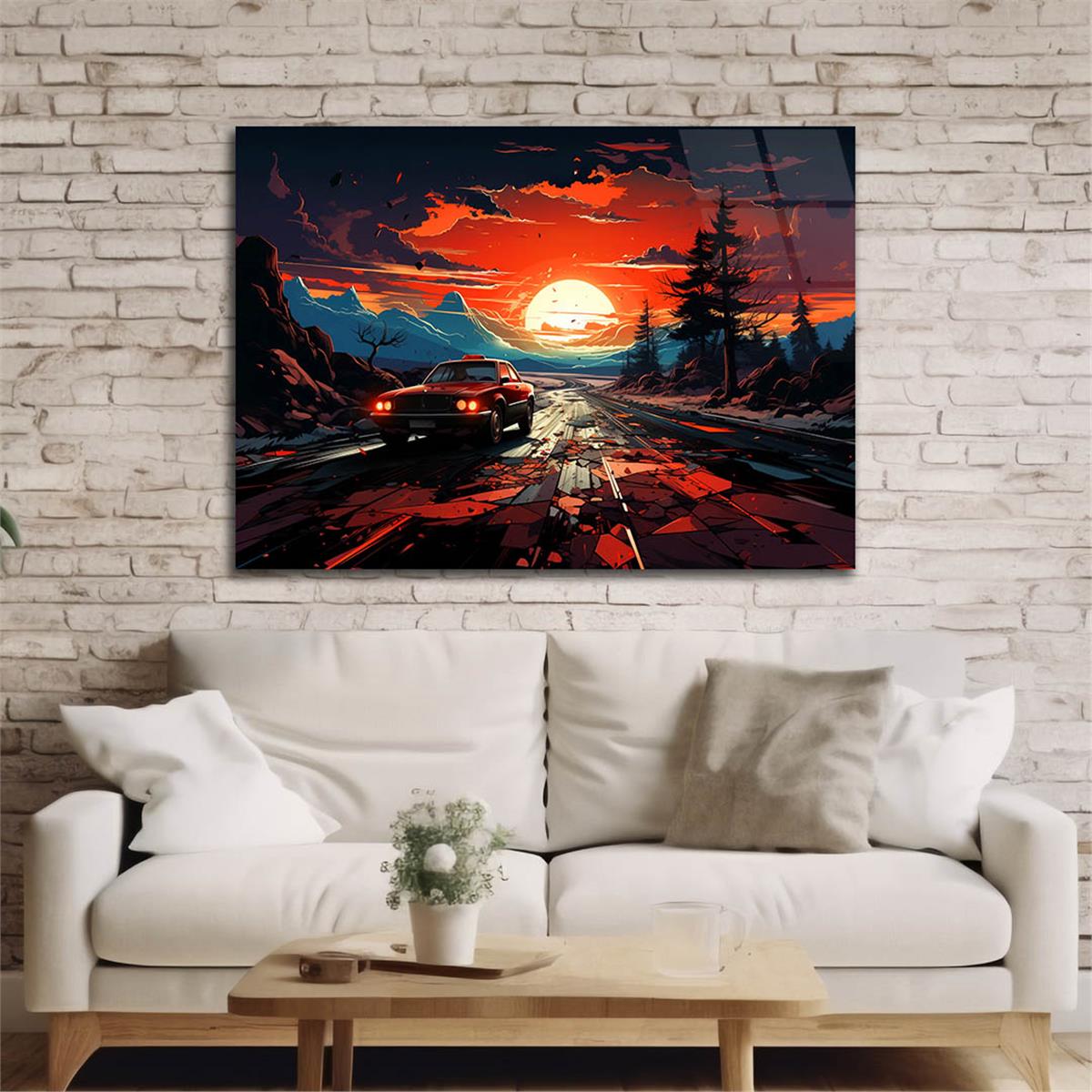 Horizontal Art-Themed Tempered Glass Wall Art 573