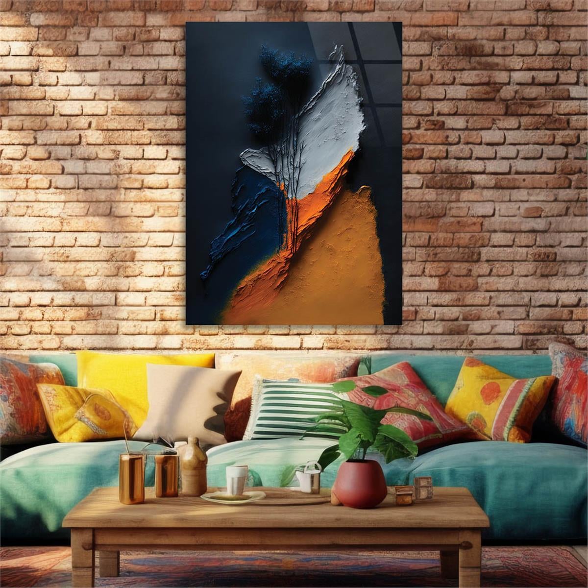 Vertical Tempered Glasss Wall Arts Art-Themed 317