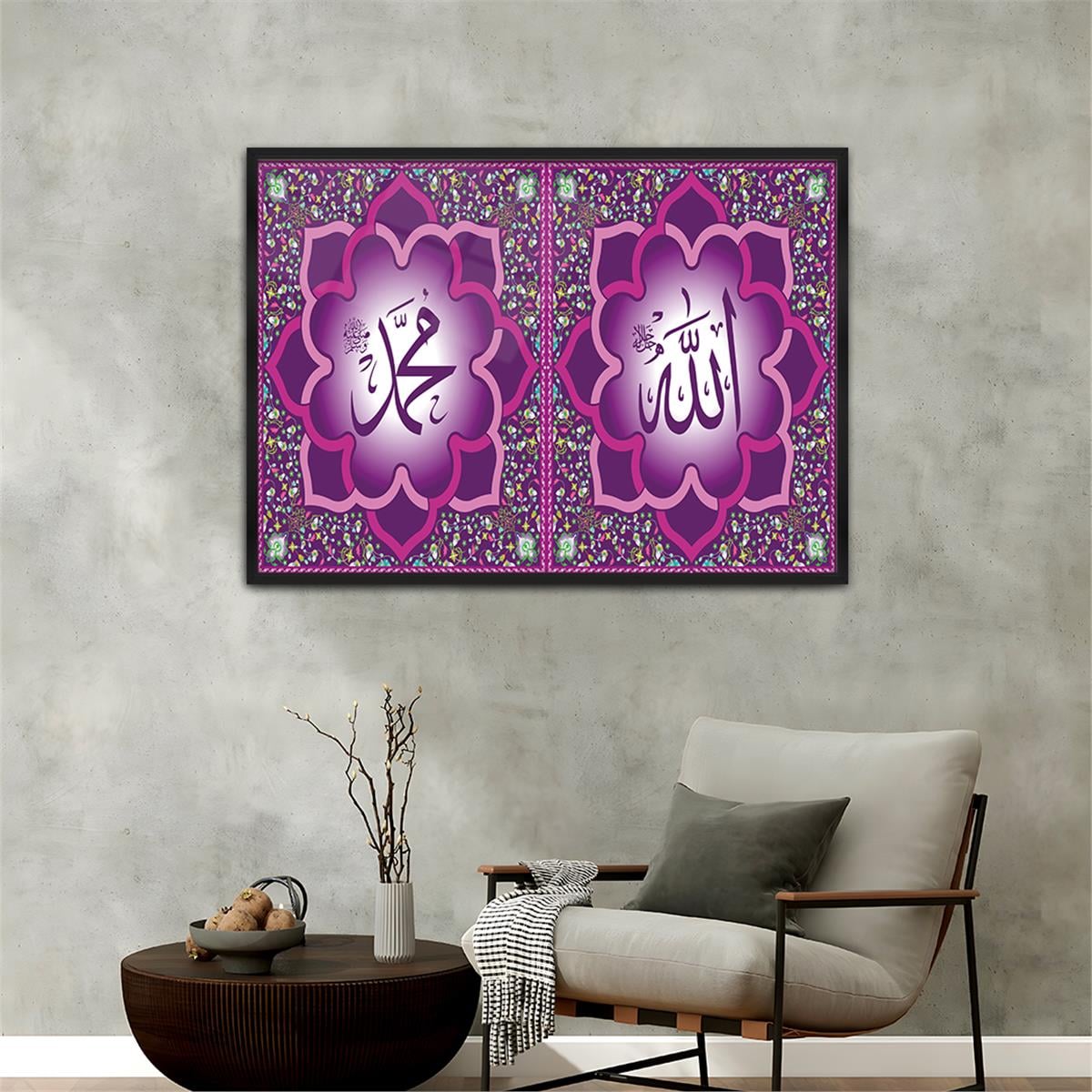 Tableau en verre à thème religieux avec cadre en aluminium  052