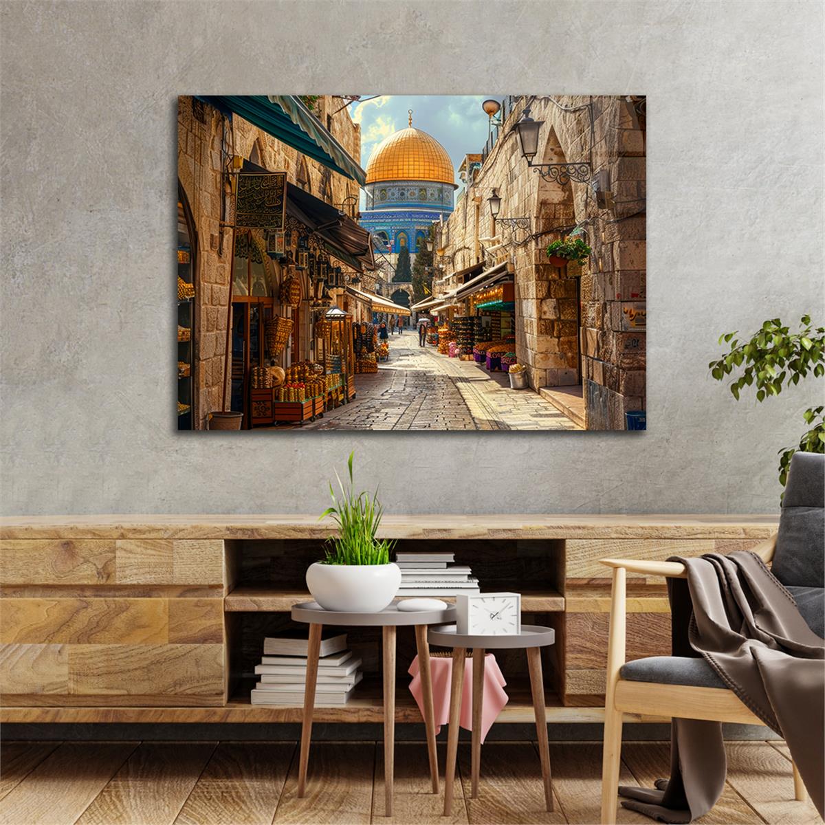 Yatay Dini Temalı Cam Tablo 175