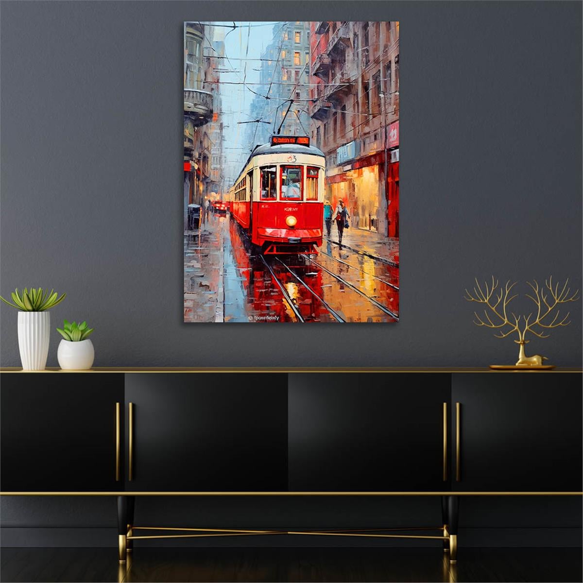 Dikey Sanat Temalı Cam Tablo 532