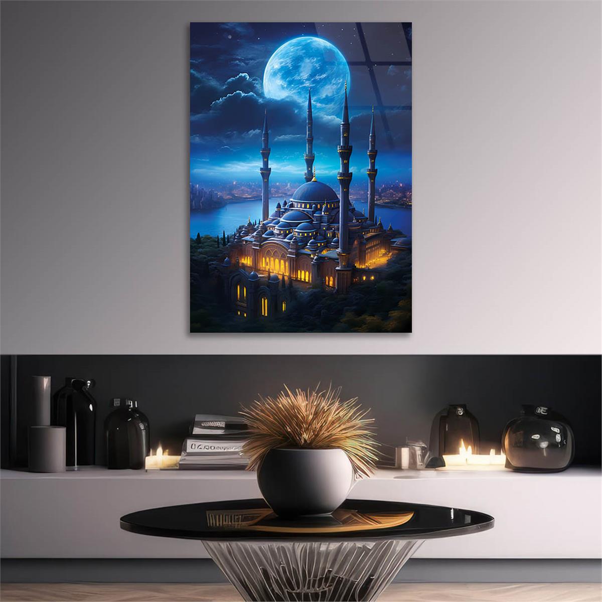 Dikey Dini Temalı Cam Tablo 243