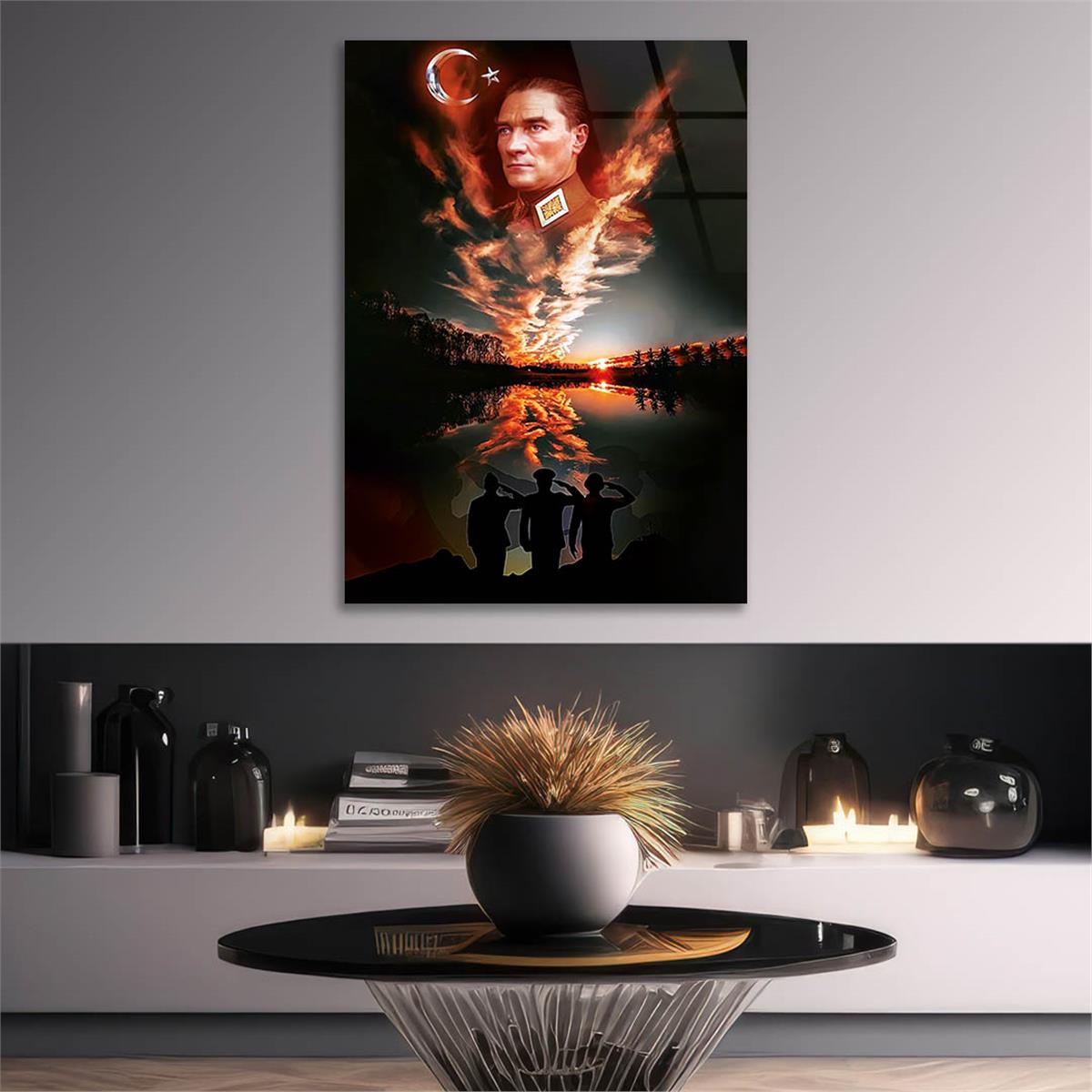 Mustafa Kemal Atatürk Gehard Glasschilderij 