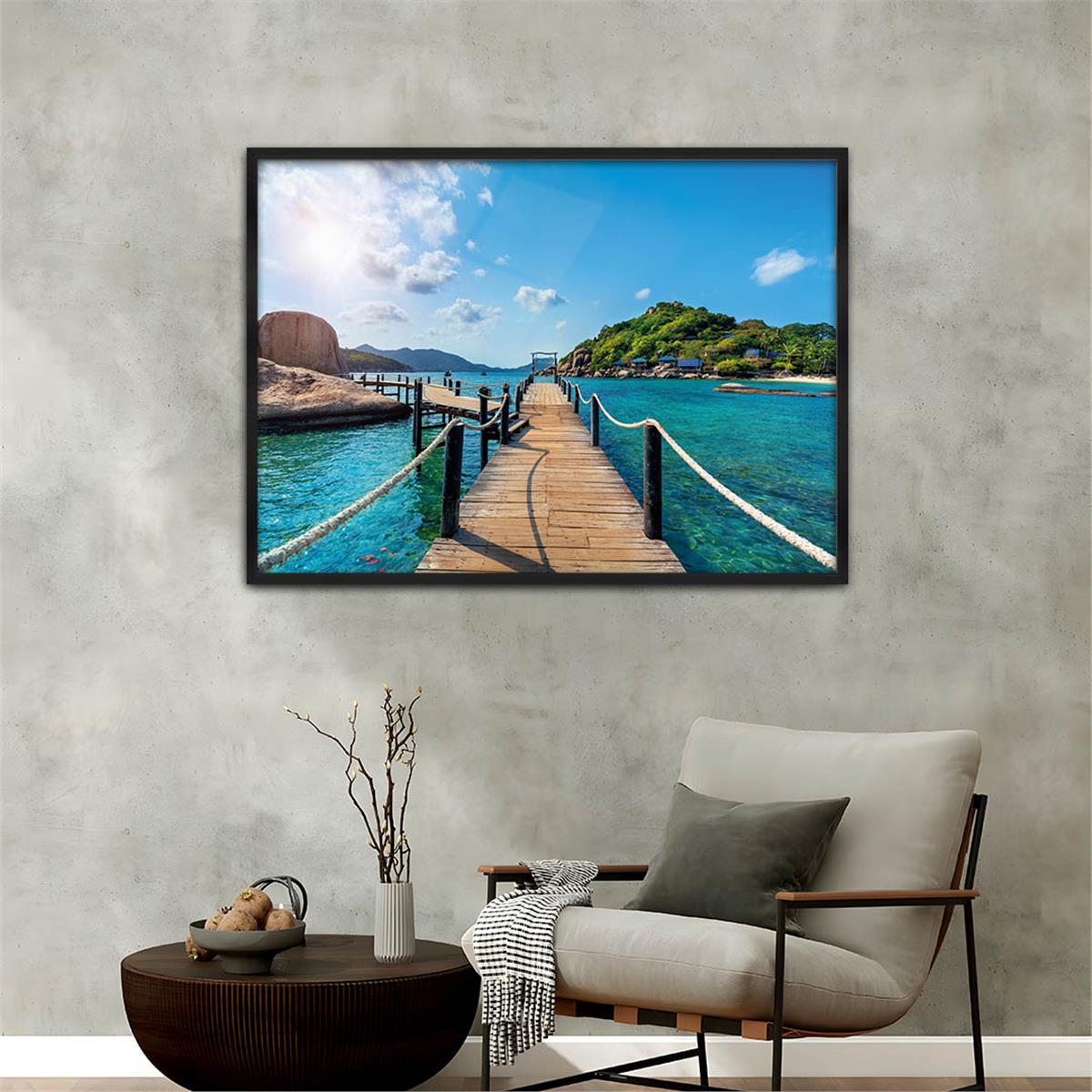 bedrucktes Glas mit Aluminiumrahmen und Natur Themen 