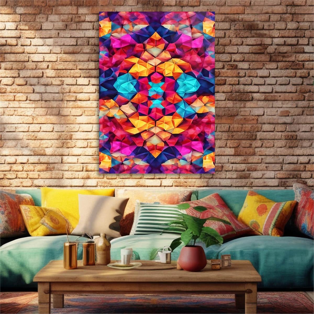 Dikey Sanat Temalı Cam Tablo 515