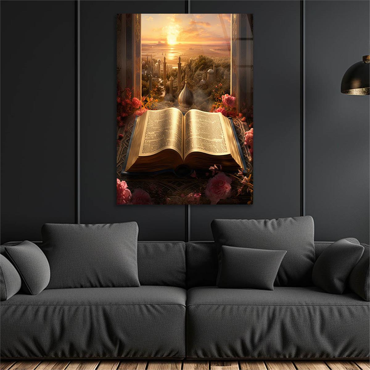 Dikey Dini Temalı Cam Tablo 293