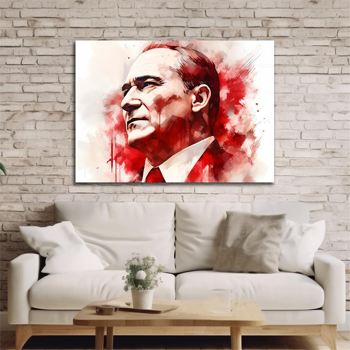 Yatay VatanTemalı Cam Tablo 114