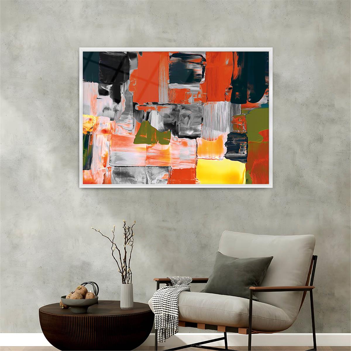 Aluminum-Framed Art-Themed Tempered Glass Wall Art 028