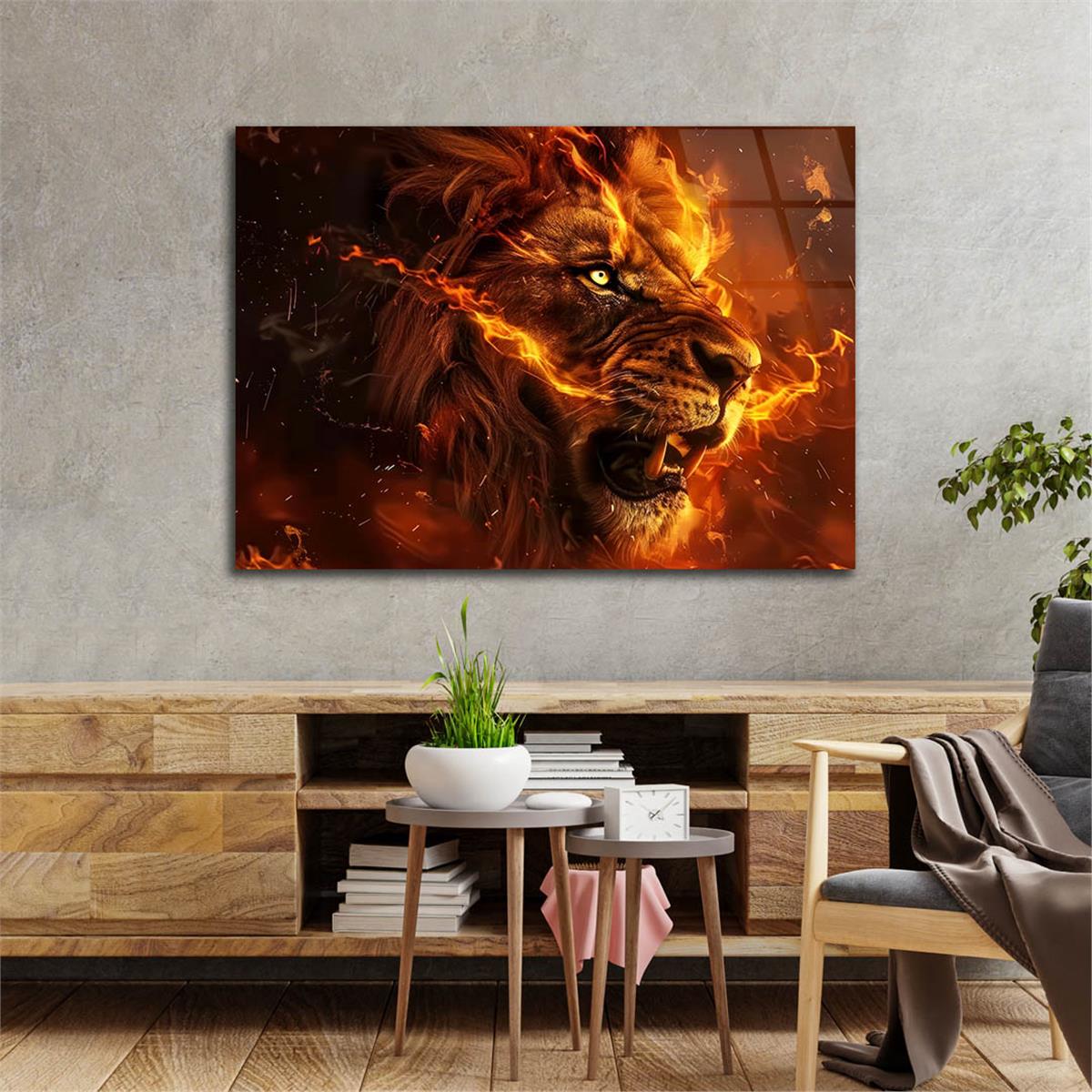 Yatay Doğa Temalı Cam Tablo 455