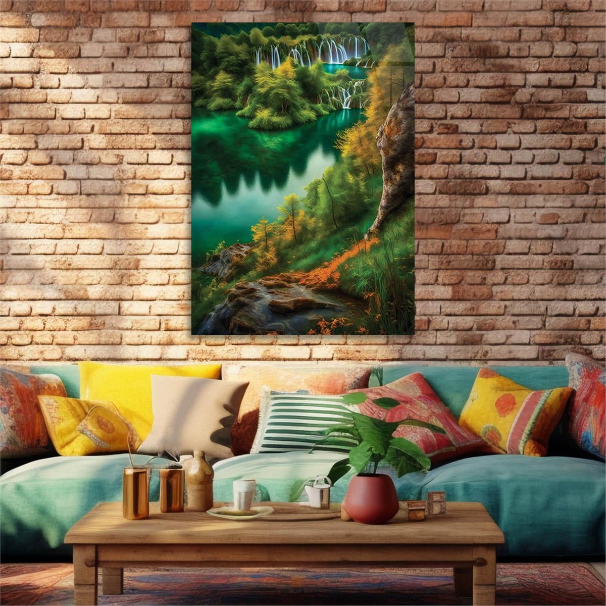 Vertical Tempered Glasss Wall Arts Art-Themed 310