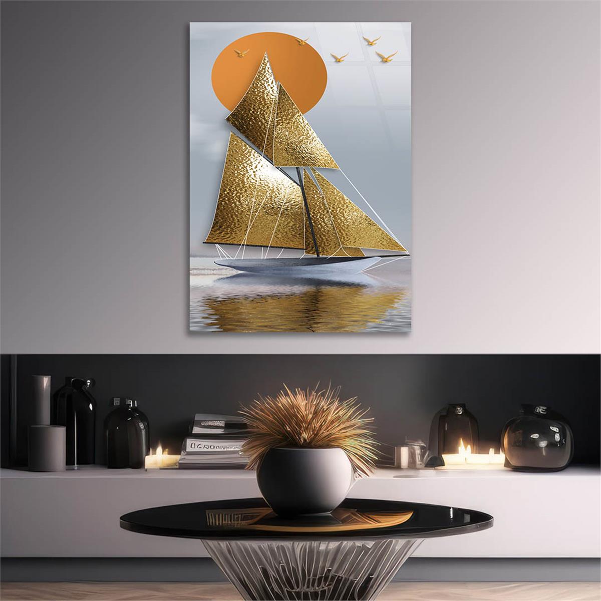 Vertical Tempered Glasss Wall Arts Art-Themed 294