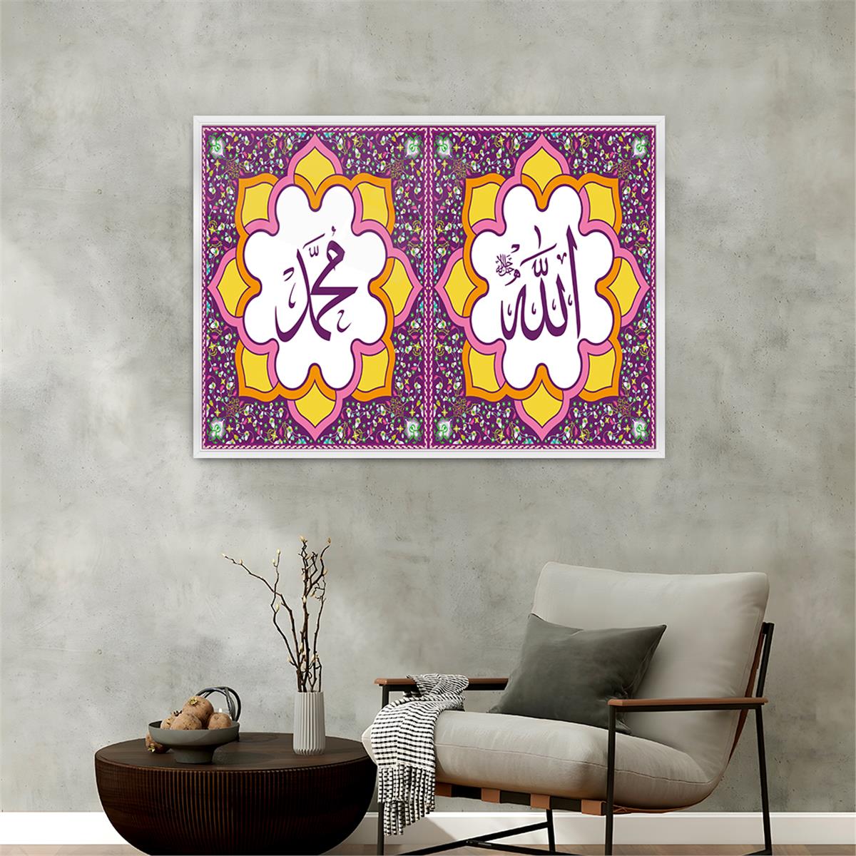 Tableau en verre à thème religieux avec cadre en aluminium  051