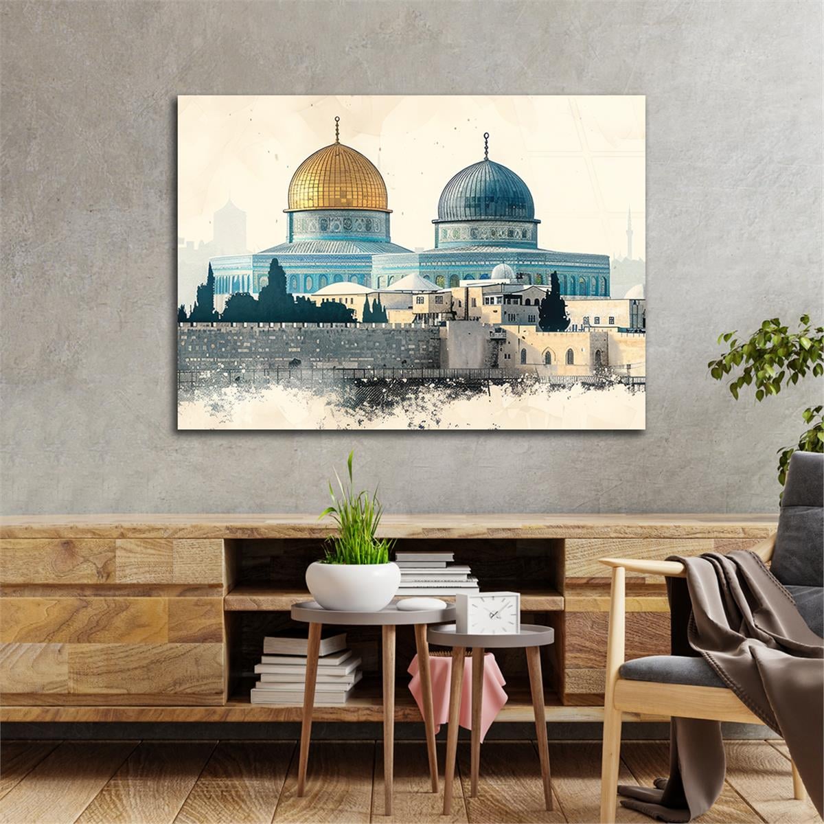 Yatay Dini Temalı Cam Tablo 188