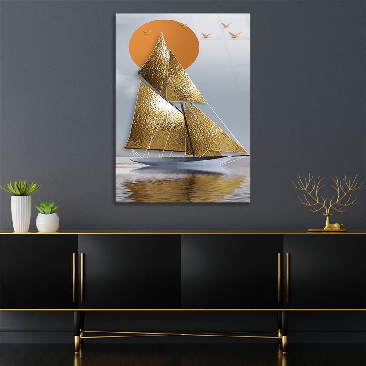Vertical Tempered Glasss Wall Arts Art-Themed 294