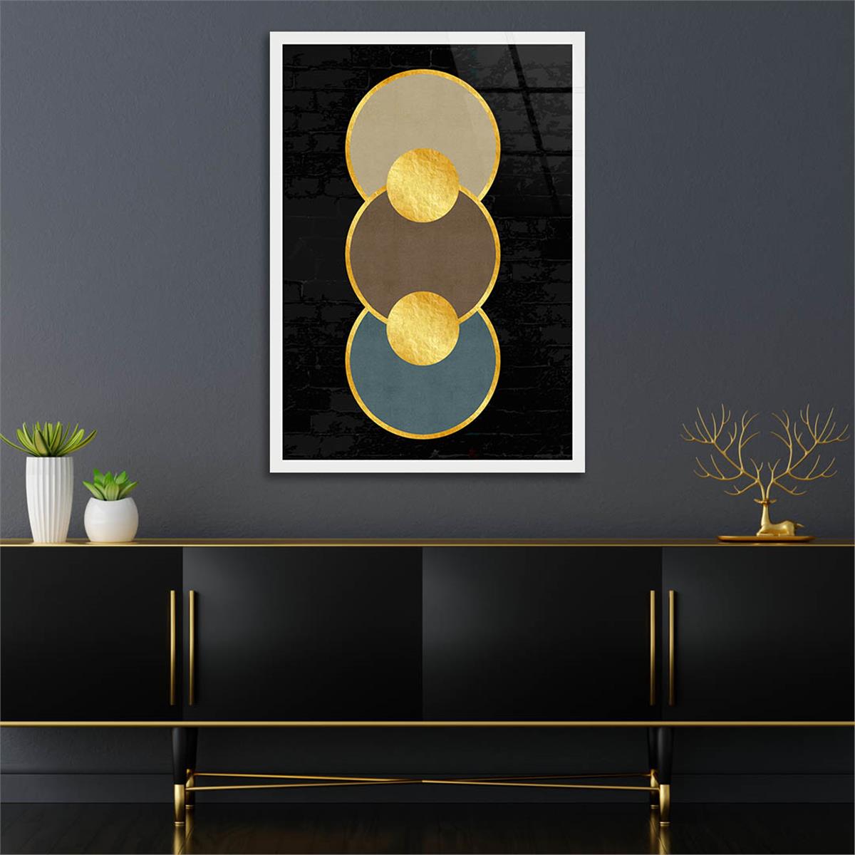 Dikey Sanat Temalı Cam Tablo 343