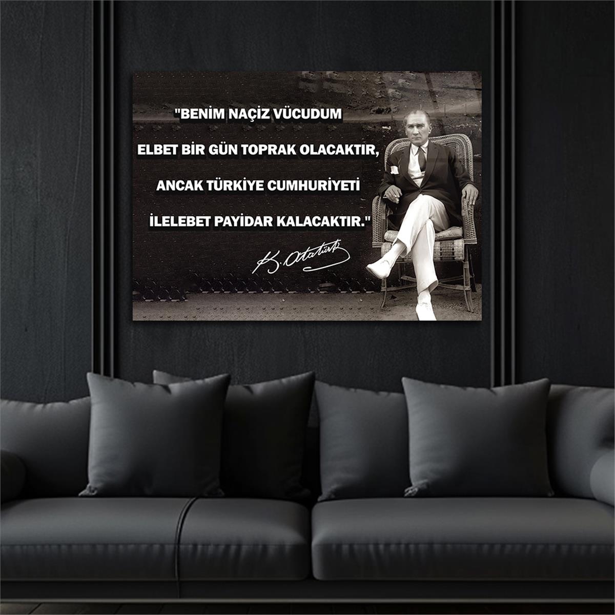 MUSTAFA KEMAL ATATÜRK Tempered Glass Wall Art 