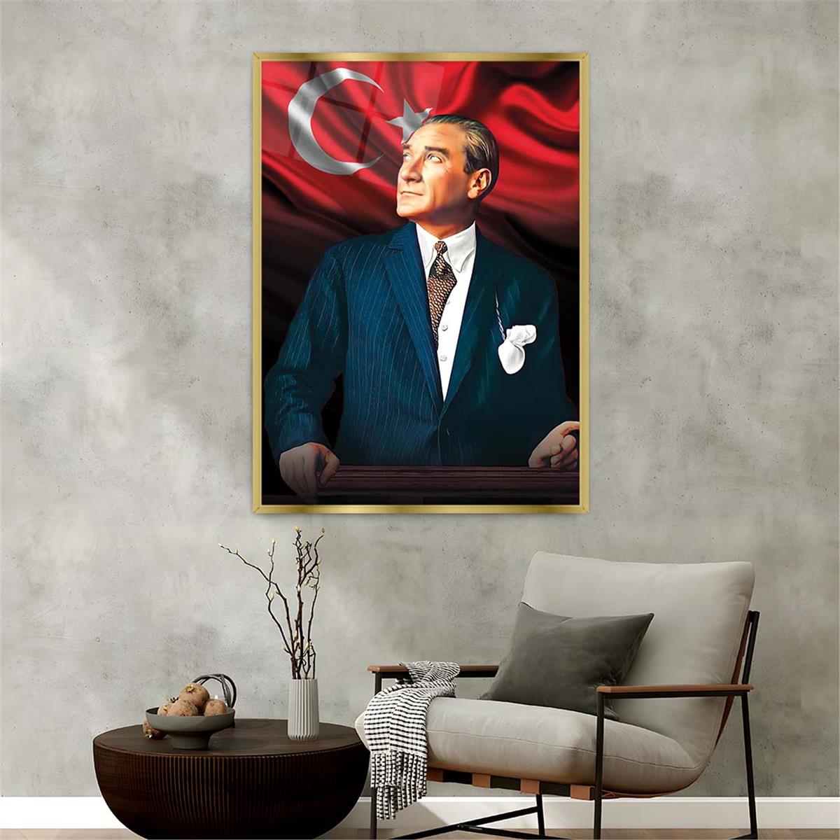 Alüminyum Çerçeveli Vatan Temalı Cam Tablo 011