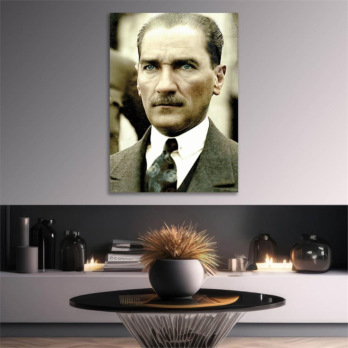 Mustafa Kemal Atatürk Gehard Glasschilderij 