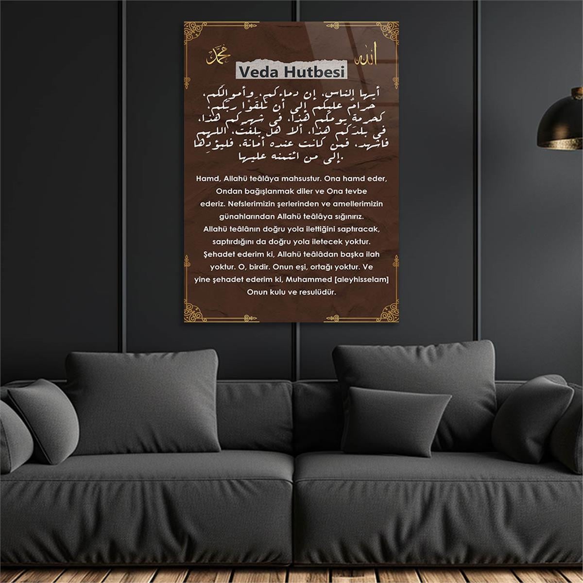 Afscheid preek Gehard Glasschilderij  met Turks en Arabisch script