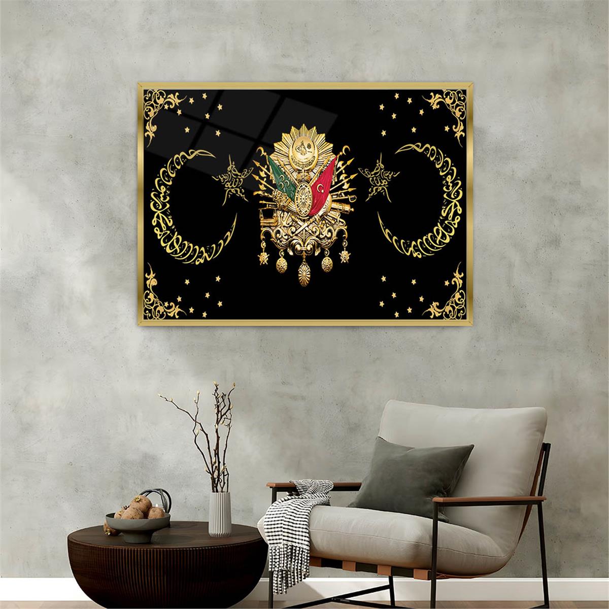 Aluminum-Framed National-Themed Tempered Glass Wall Art 004