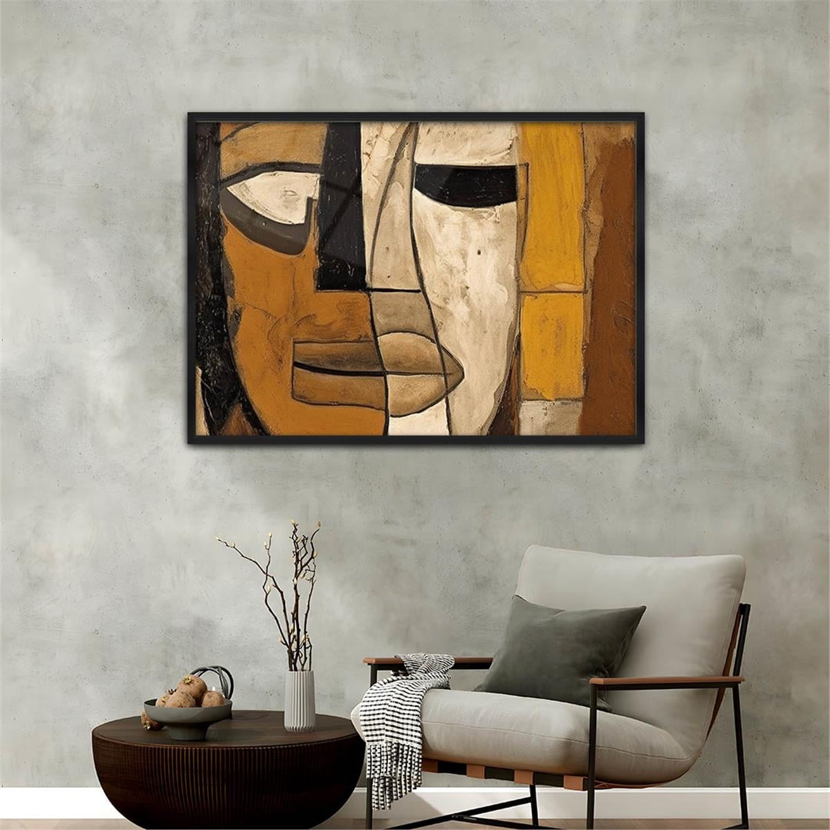 Aluminum-Framed Art-Themed Tempered Glass Wall Art 030