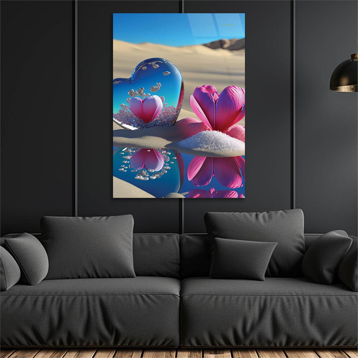 Vertical Tempered Glasss Wall Arts Art-Themed 308