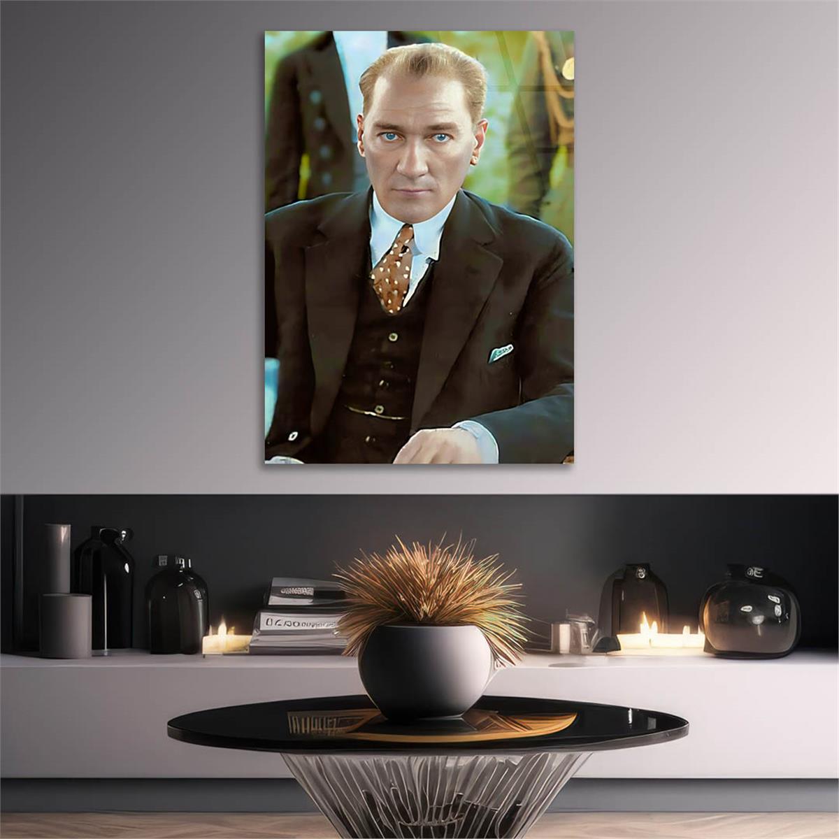 Dikey VatanTemalı Cam Tablo 226