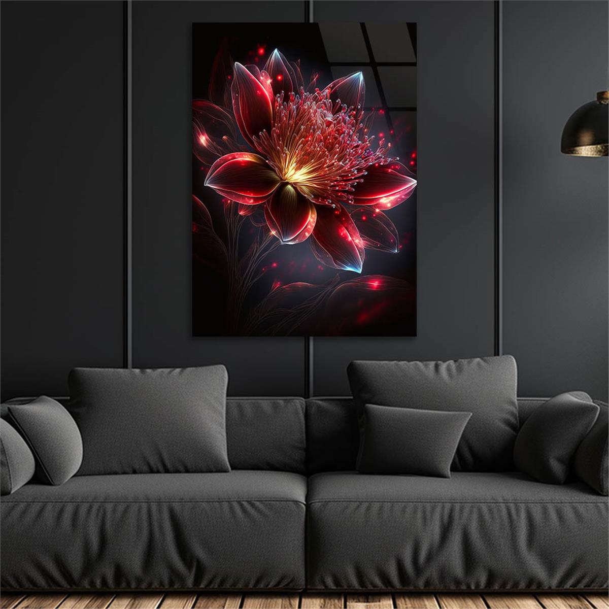 Dikey Sanat Temalı Cam Tablo 434