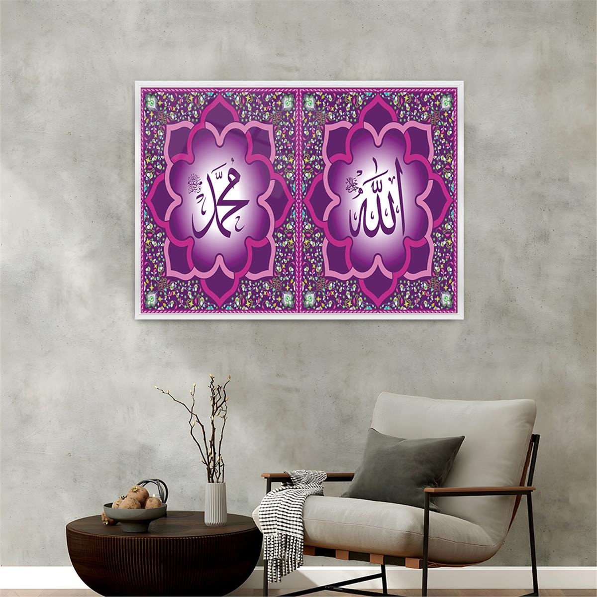 Tableau en verre à thème religieux avec cadre en aluminium  052