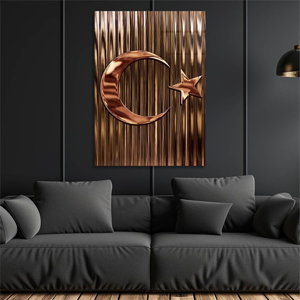 Turkish Flag Glass Wall Art