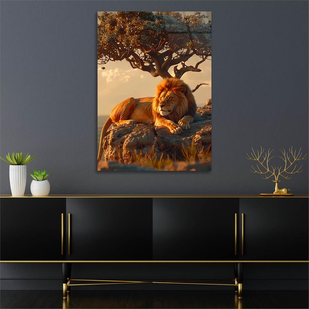 Dikey Doğa Temalı Cam Tablo 314