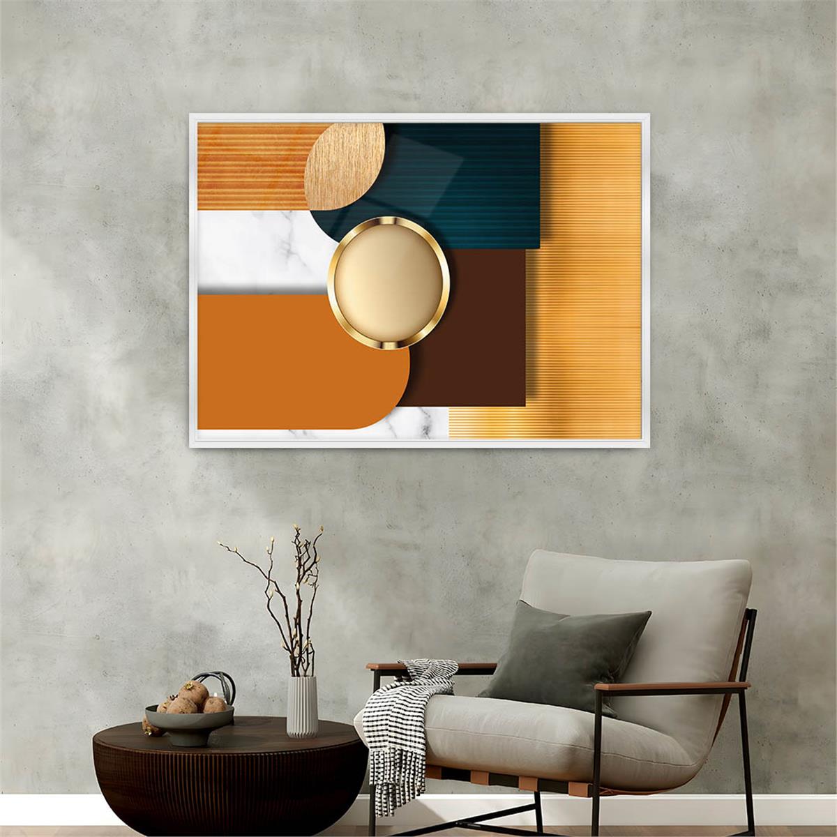 Aluminum-Framed Art-Themed Tempered Glass Wall Art 032