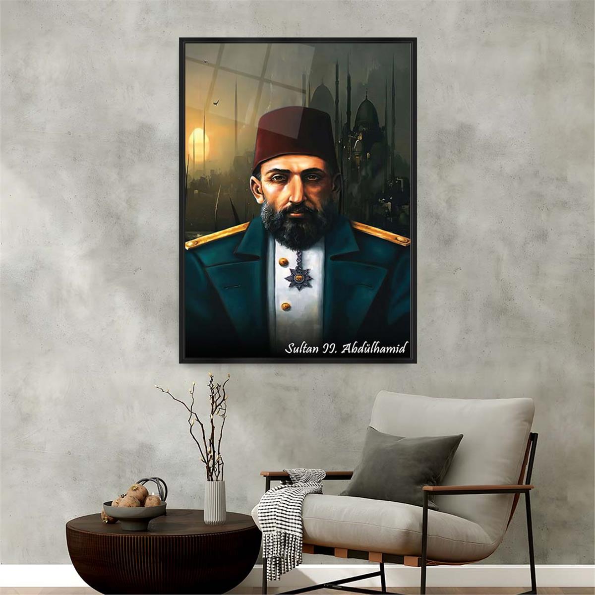 Aluminum-Framed National-Themed Tempered Glass Wall Art 053