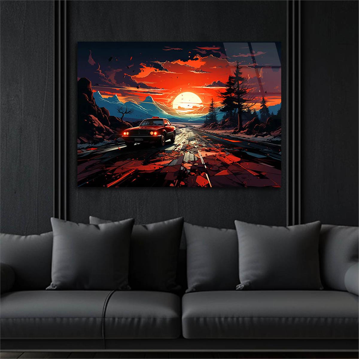 Horizontal Art-Themed Tempered Glass Wall Art 573