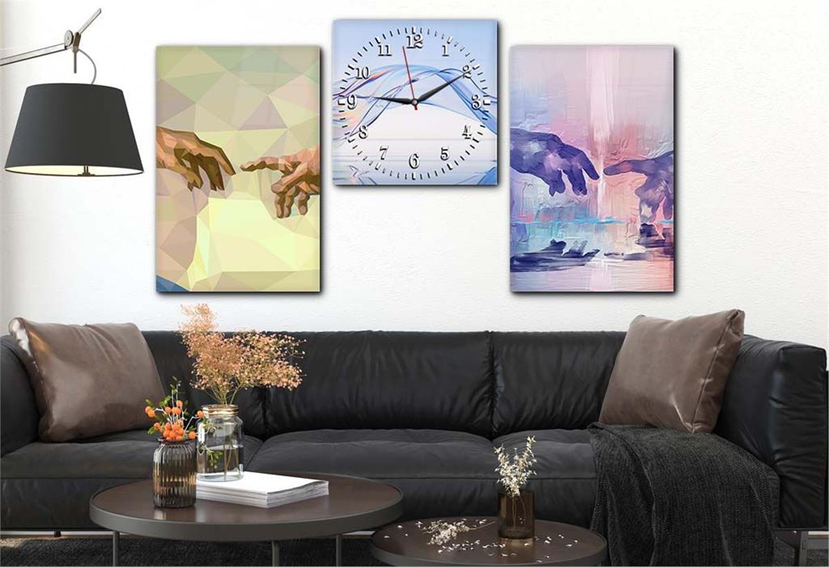 Ensemble de Tableaux et d’orloge 2 pièces sur le thème de l’art