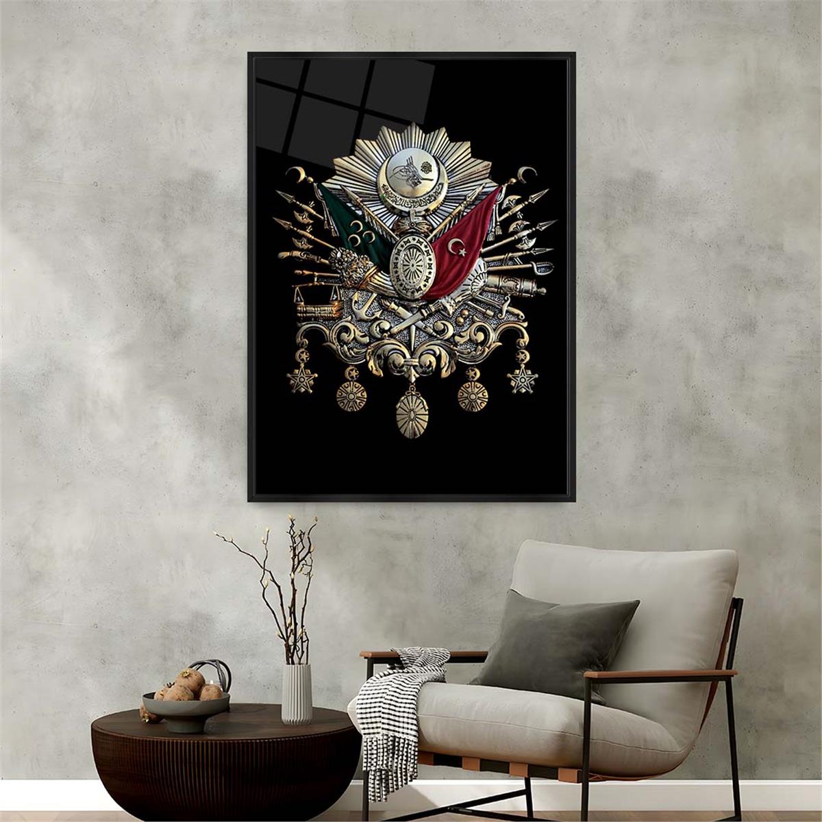 Aluminum-Framed National-Themed Tempered Glass Wall Art 001