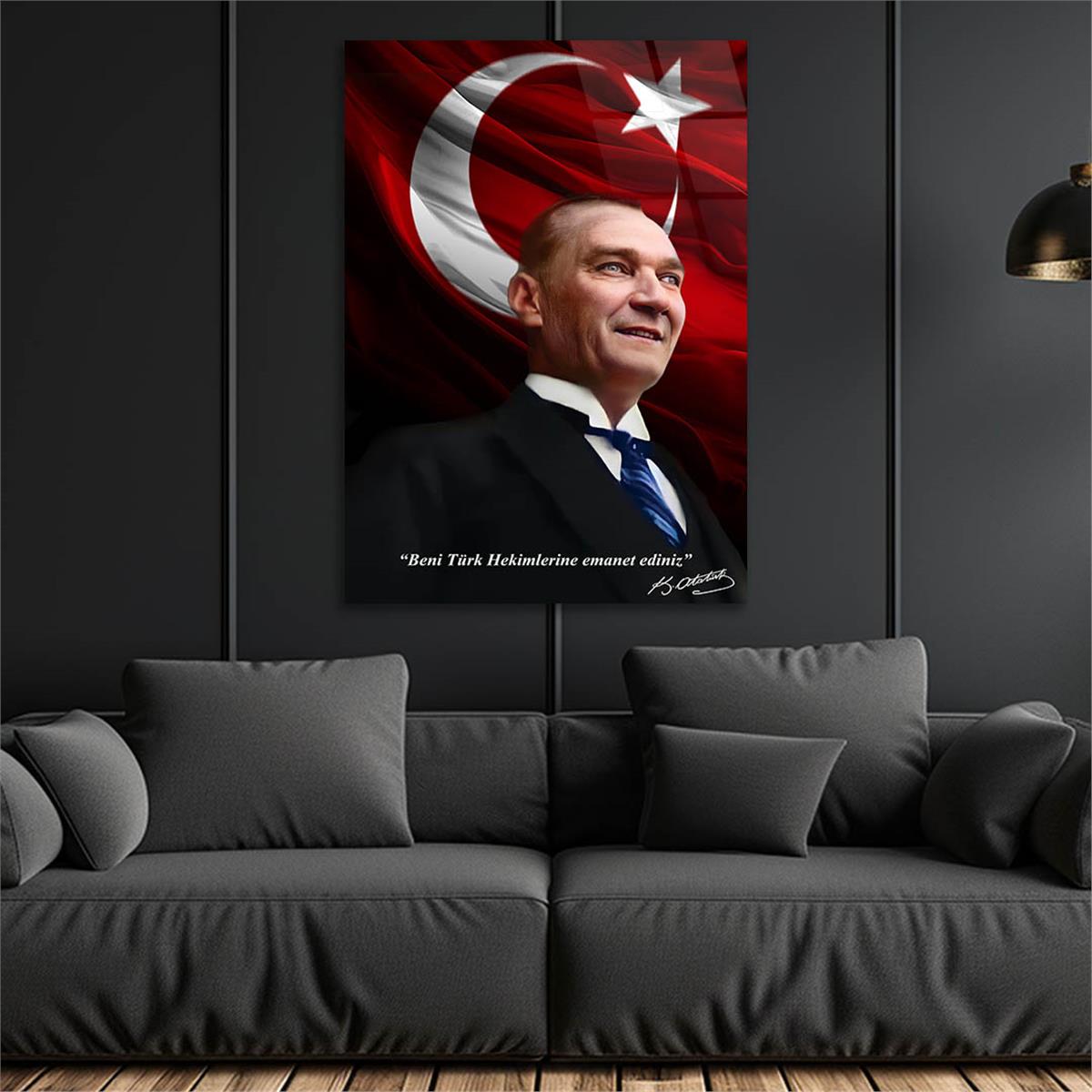 Dikey VatanTemalı Cam Tablo 189