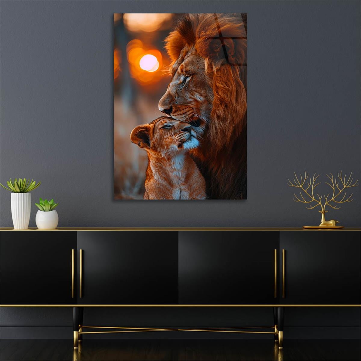 Dikey Doğa Temalı Cam Tablo 312