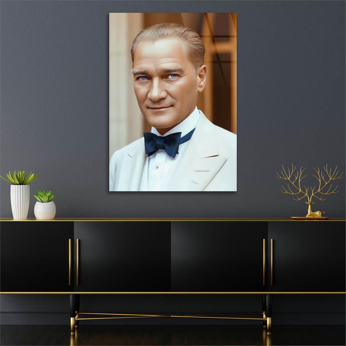 Dikey VatanTemalı Cam Tablo 278