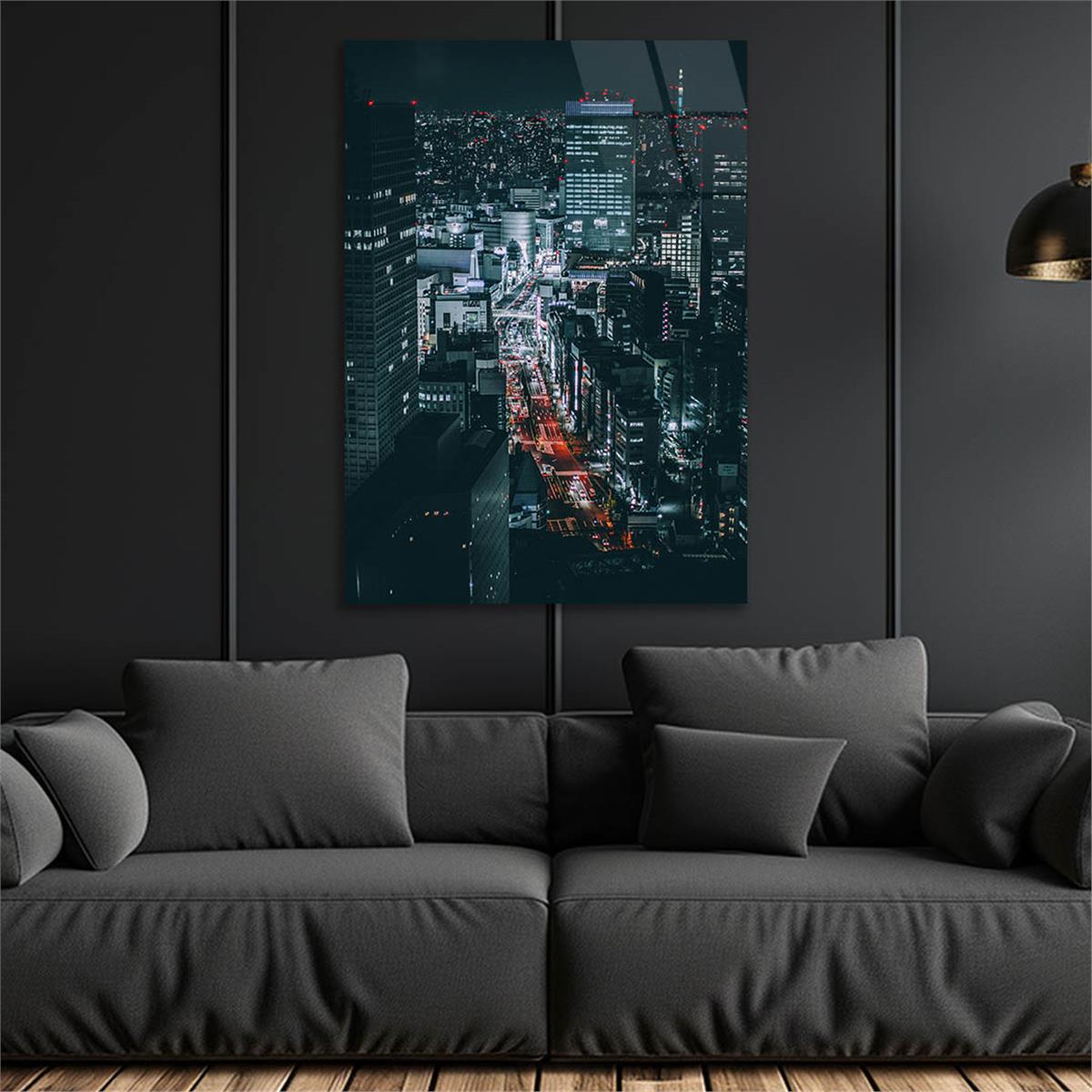 Dikey Doğa Temalı Cam Tablo 244