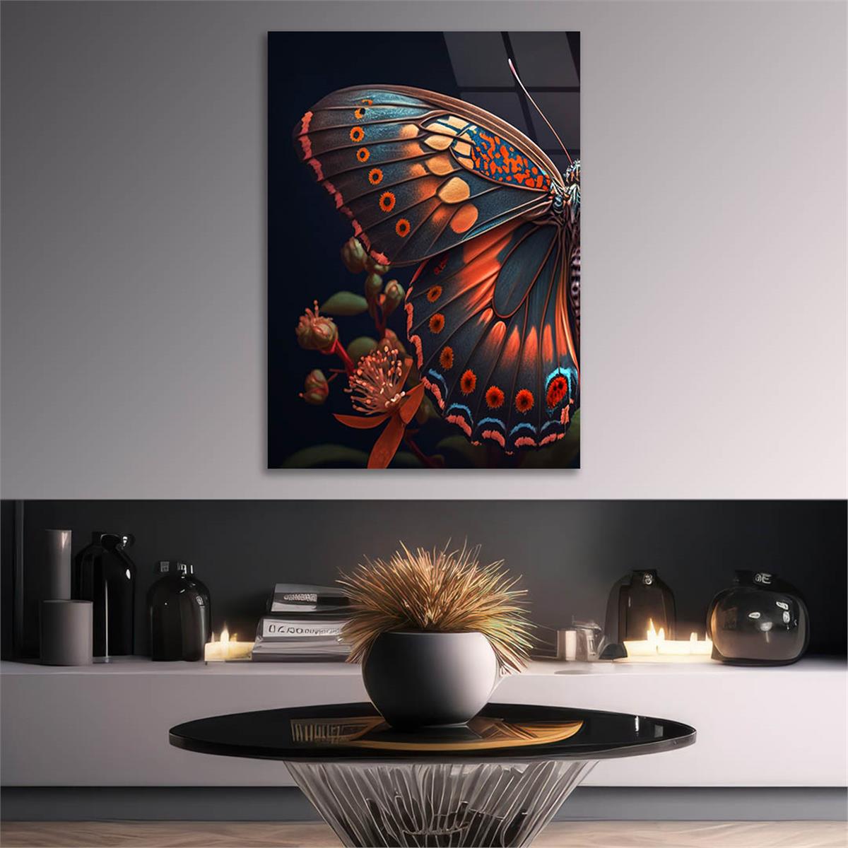 Dikey Sanat Temalı Cam Tablo 369