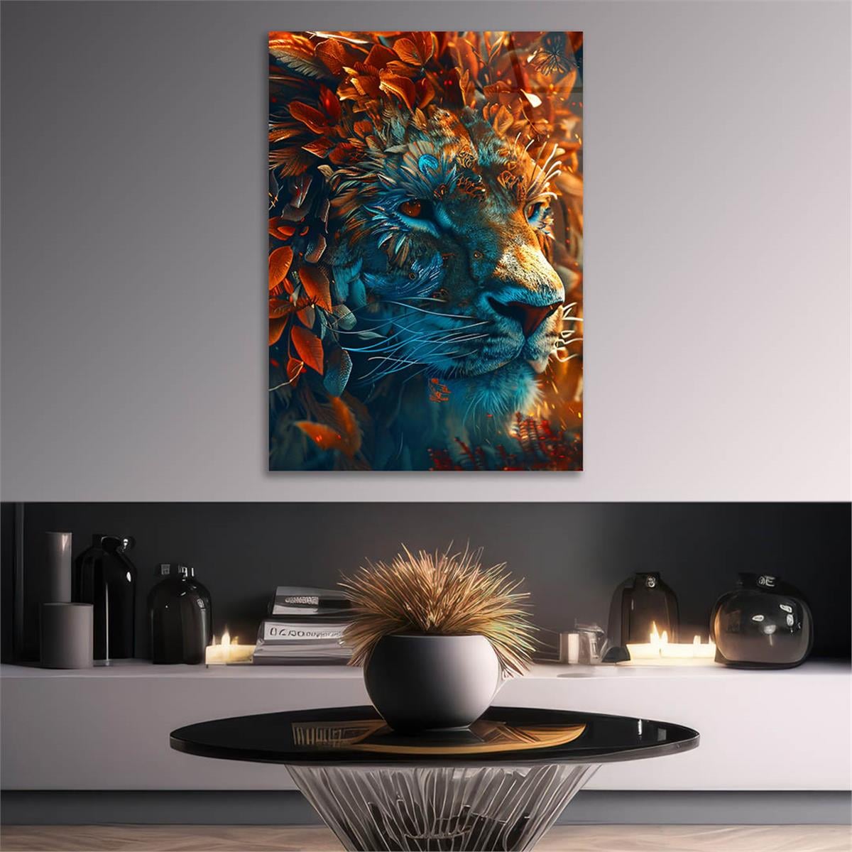 Dikey Doğa Temalı Cam Tablo 343