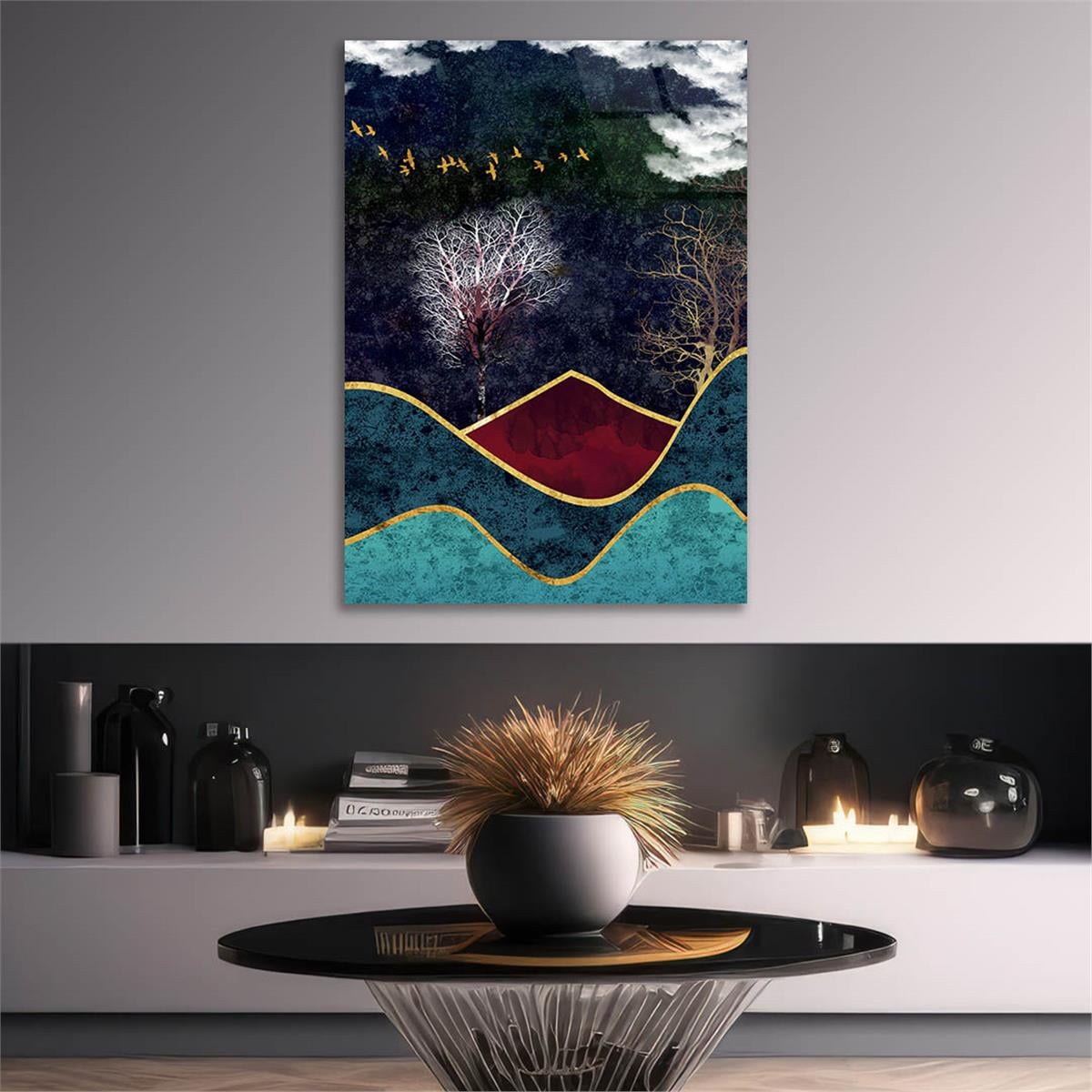 Vertical Tempered Glasss Wall Arts Art-Themed264