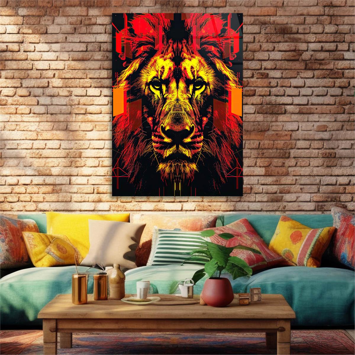 Dikey Doğa Temalı Cam Tablo 360