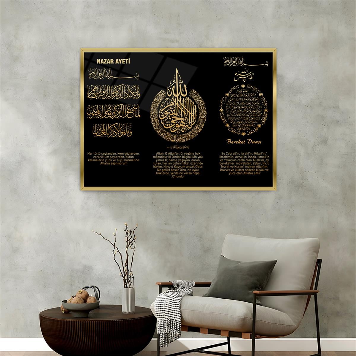 Tableau en verre à thème religieux avec cadre en aluminium  078